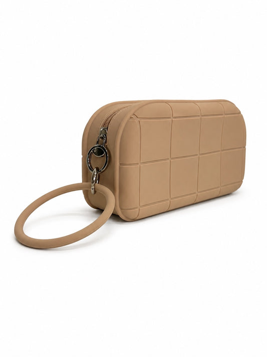 Nude Silicone Makeup Bag (7in x 4in x 3in)