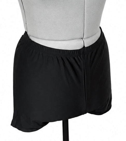 Kate Kasin Black and Floral Swim Dress and Shorts (XL)