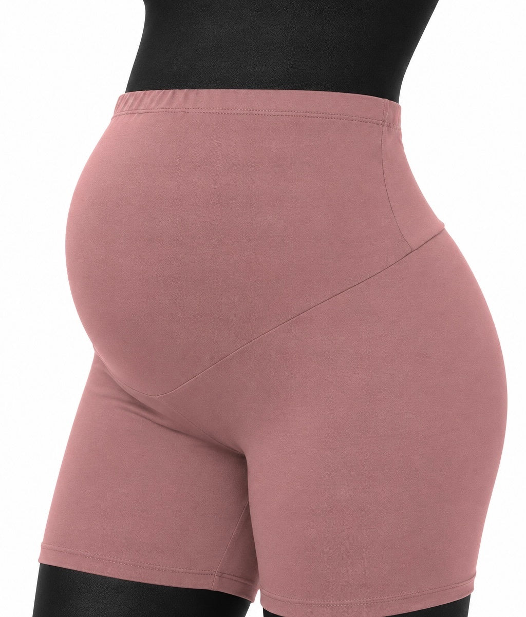 Dalavch Dusty Blue & Pink Maternity Biker Yoga Shorts (XXL)