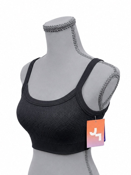 Joy Lab Black Patterned Seamless Sports Bra (XS)