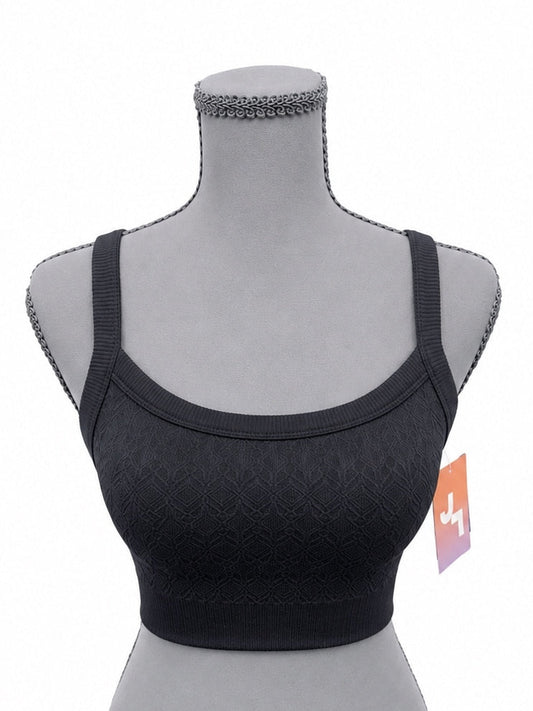 Joy Lab Black Patterned Seamless Sports Bra (XS)