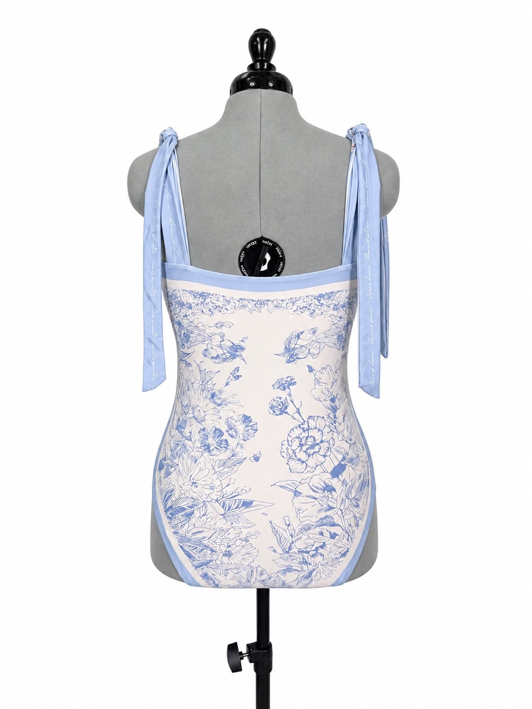 Light Blue Colorful Floral Reversable One Piece Swimsuit (XL)