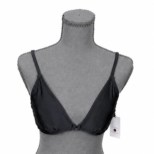 Shade & Shore Black Bikini Top with Gold Accents and Removable Pads (S)