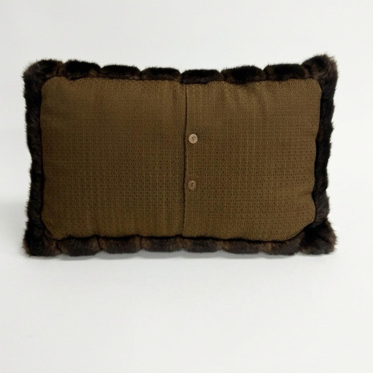 Threshold Brown Faux Fur Decorative Pillow (15 in x 12 in)
