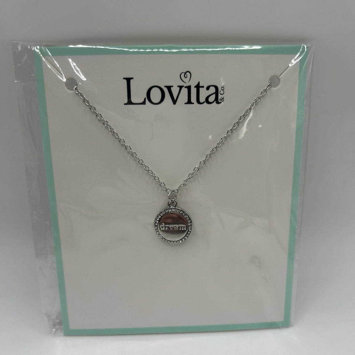 Lovita & Co. Silver Color Long Chain DREAM Charm Necklace