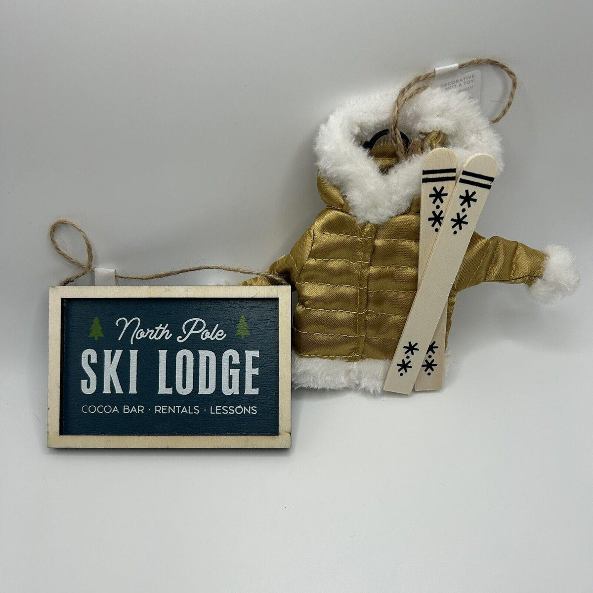Wondershop Gold Ski Ornament Set (2 Count)