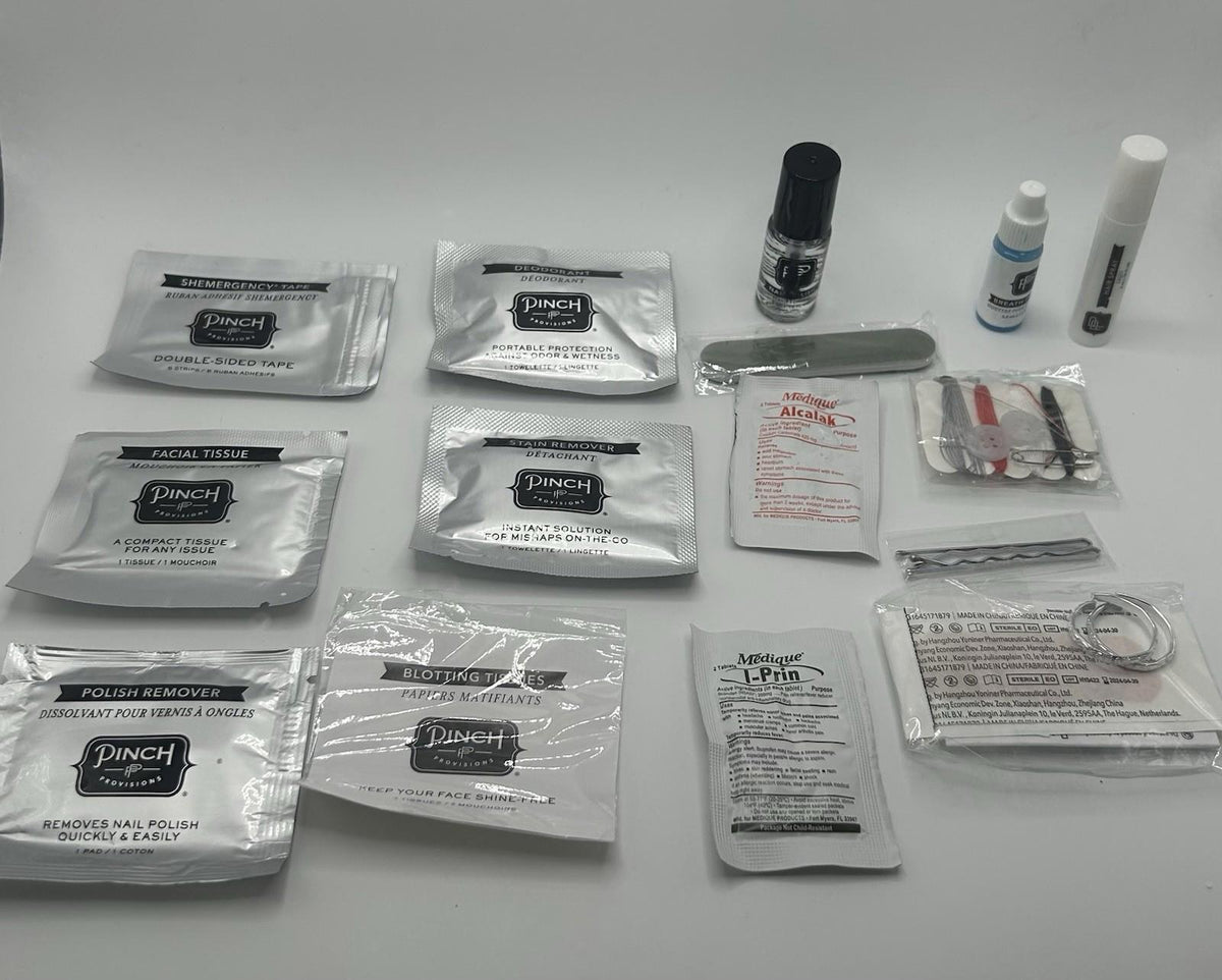 Pinch Provisions Minimergency Bridal Kit, White Sparkly Case