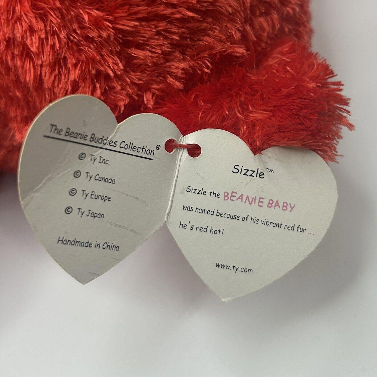 Ty Beanie Babies “Sizzle” Red Medium Size Bear