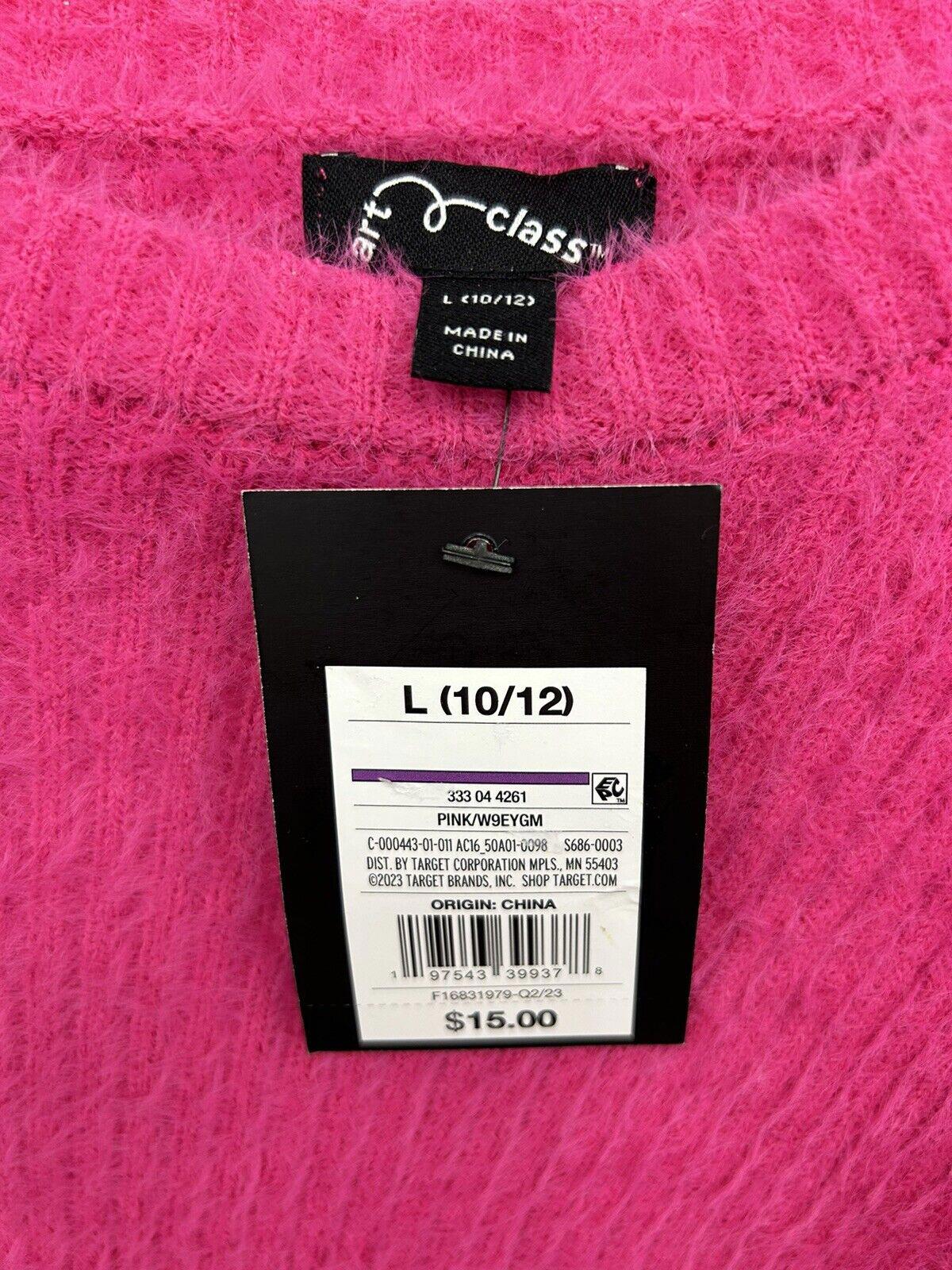 Art Class Hot Pink Fuzzy Sweater (L-10/12) Child