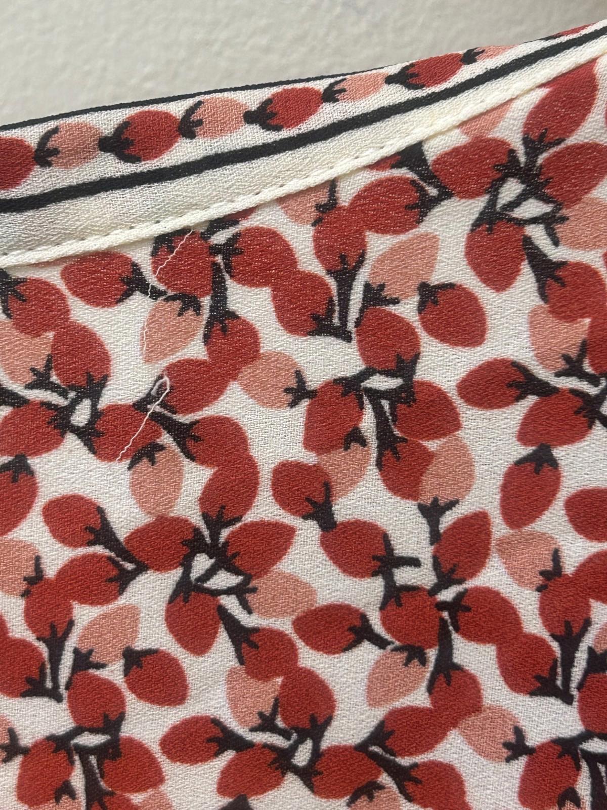 Max Studio Pink & Red Strawberry Patterned Knee Length Smocked Dress (S)