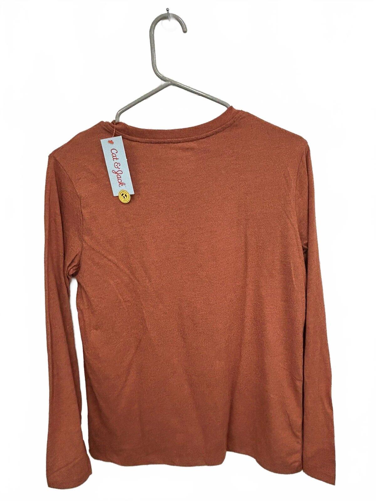 Cat & Jack 'Fall Vibes' Orange Long Sleeve Graphic Shirt (XL-24)