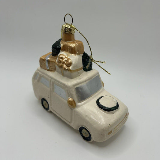 Wondershop White & Gold Glittery Truck Ornament Set 2 Count
