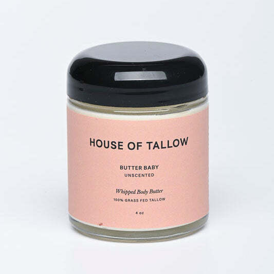 House of Tallow Butter Baby (Unscented) 100% Grass Fed Tallow Whipped Butter