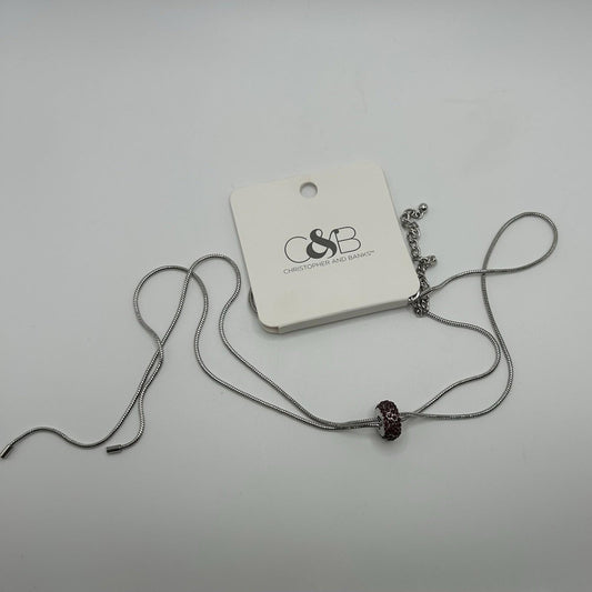 Christopher & Banks Long Stone Lariat Mystic Violet Necklace