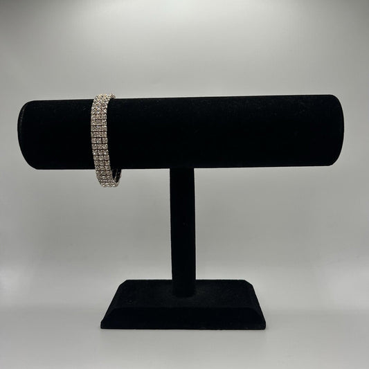 Lovita & Co. Layered Crystal Cuff Rose Gold-Color (One Size) Stretchy Bracelet