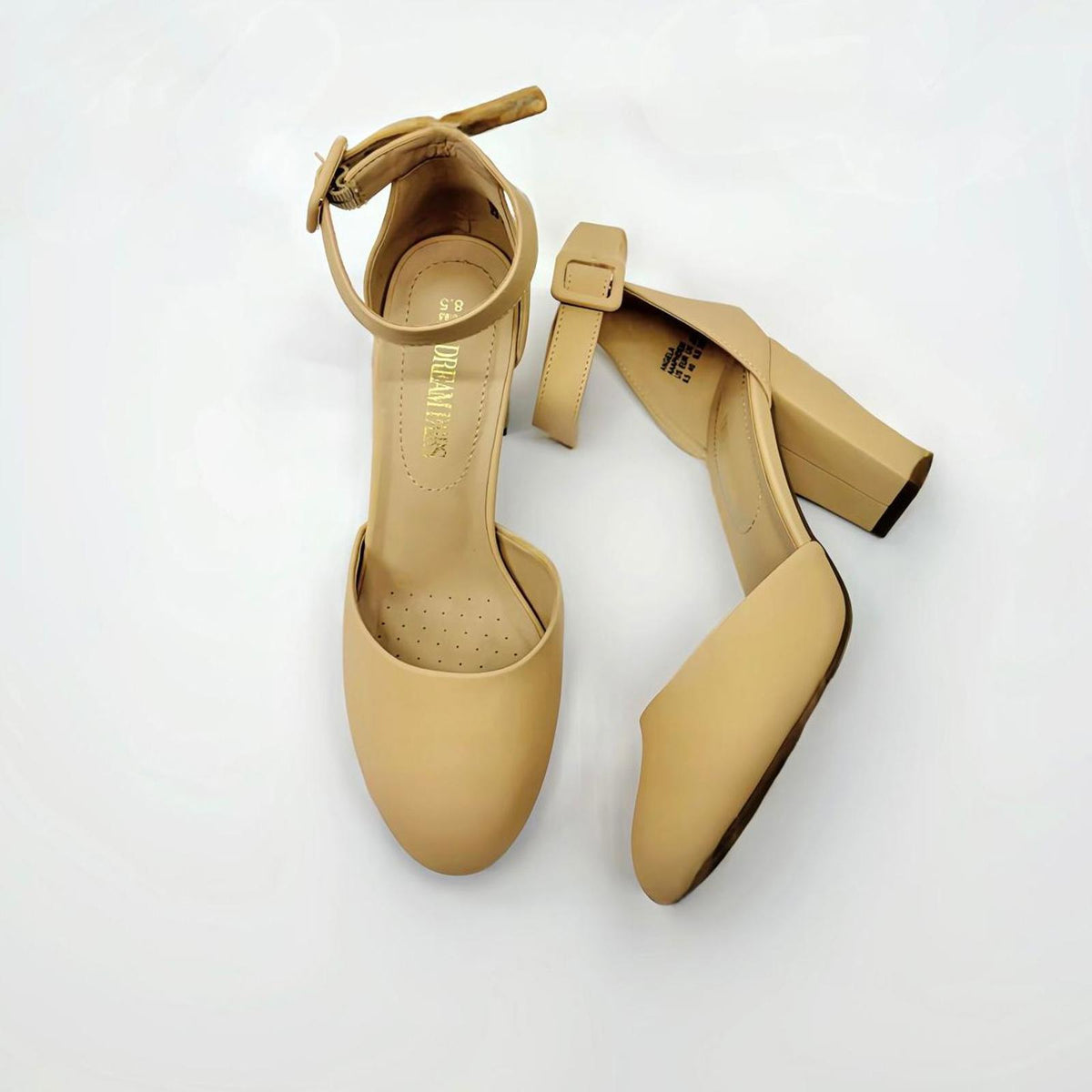 Dream Paris Nude High Heel Ankle Strap Closed Toe Pumps (US Women's 8.5)
