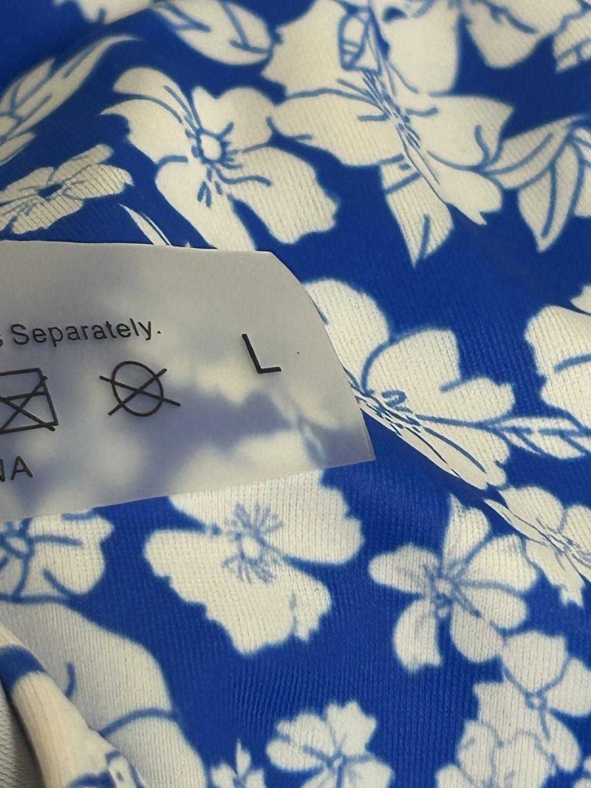 Blue & White Floral Bikini (L)