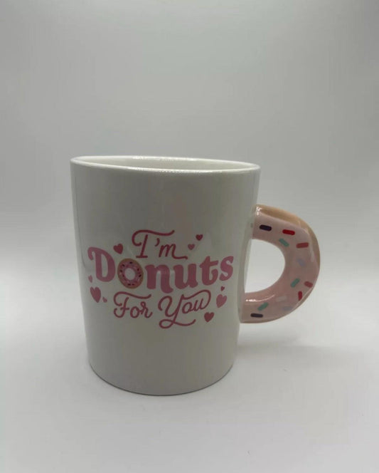 "I'm  Donuts For You" White Mug w/ Pink