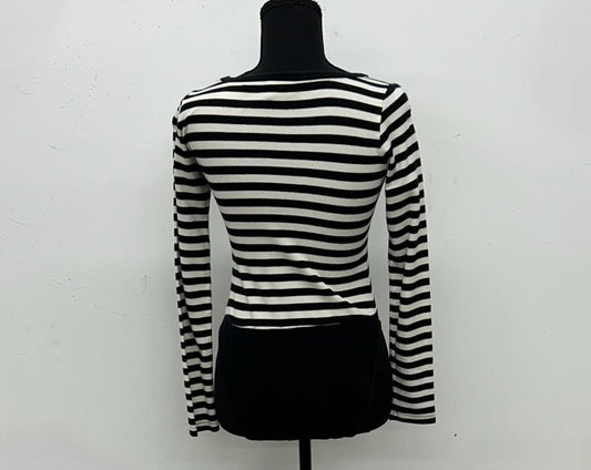 DKNY Long Sleeve Stripe Bodysuit (S)