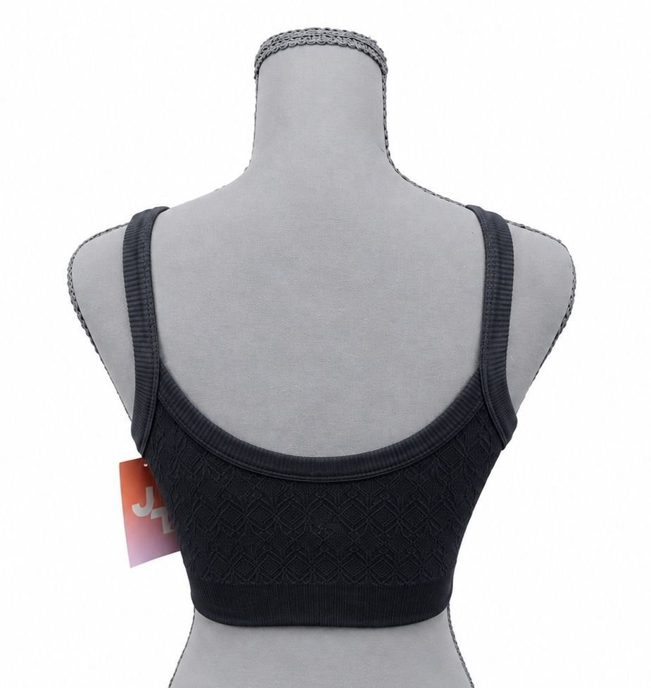 Joy Lab Black Patterned Seamless Sports Bra (S)