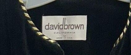 David Brown California Black & Gold Geometric Velvet Gown w/ Quarter Zip (M)
