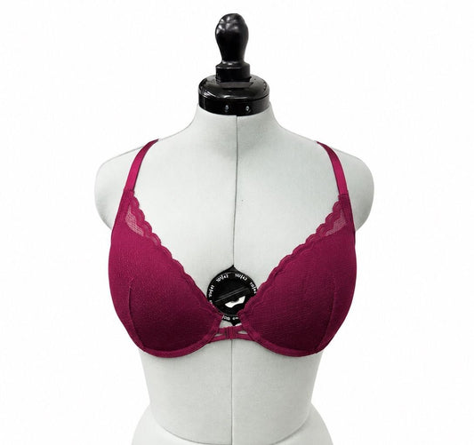 Auden Dark Pink Lightly Lined Demi Racerback Bra (34D)
