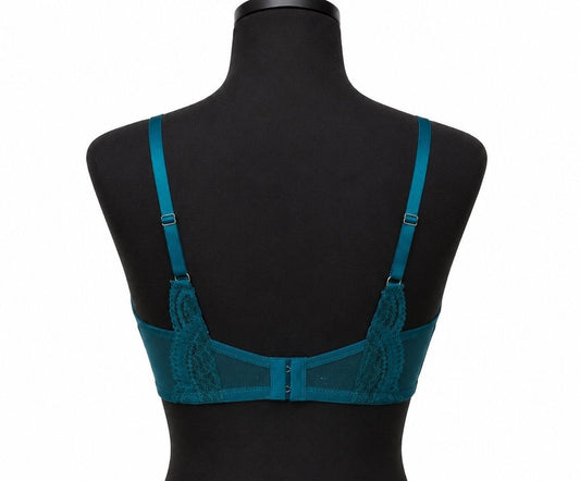 Auden Teal Unlined Balconette Underwire Bra (32B)