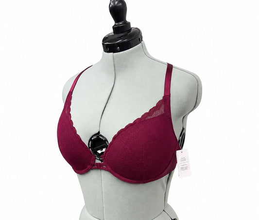 Auden Dark Pink Lightly Lined Demi Racerback Bra (34D)