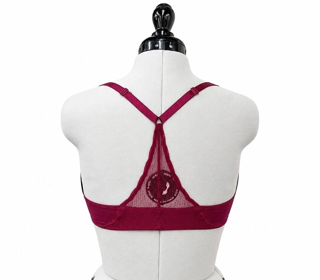 Auden Dark Pink Lightly Lined Demi Racerback Bra (34D)