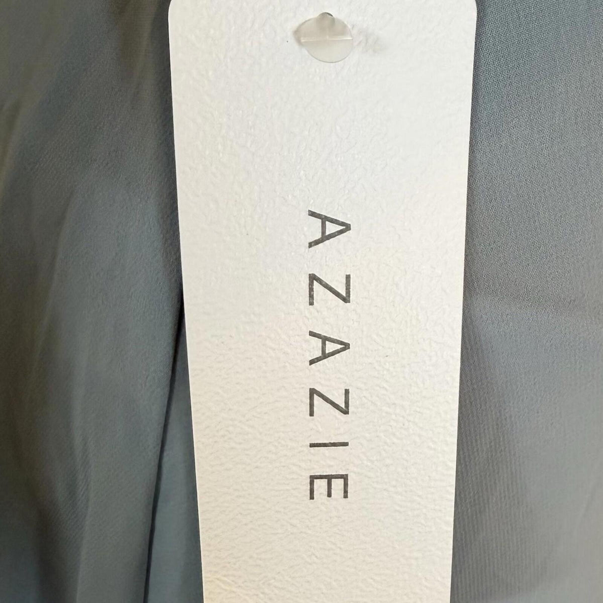 Azazie Rylee Dusty Blue Chiffon A-Line Pleated Bridesmaids Dress (Size 12)