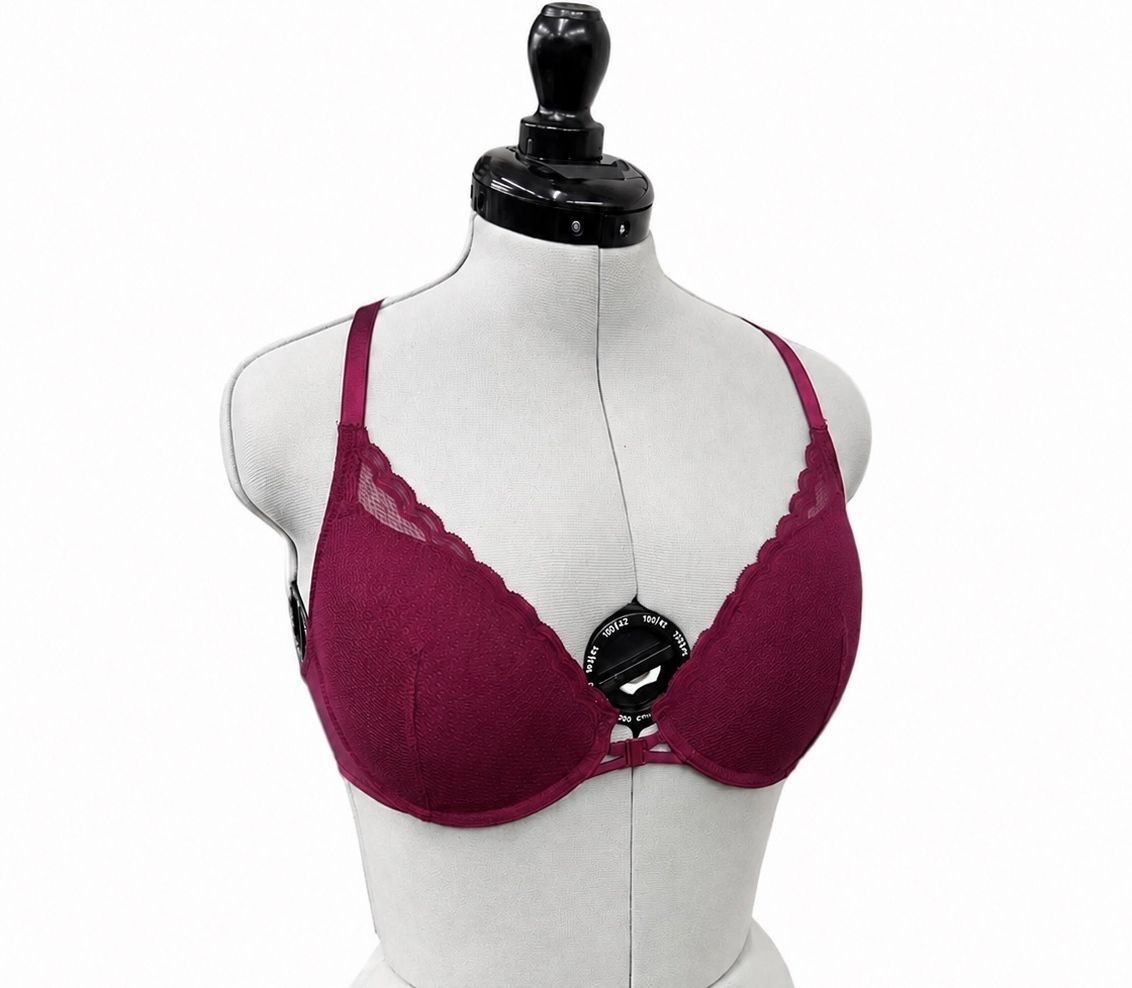 Auden Dark Pink Lightly Lined Demi Racerback Bra (34D)